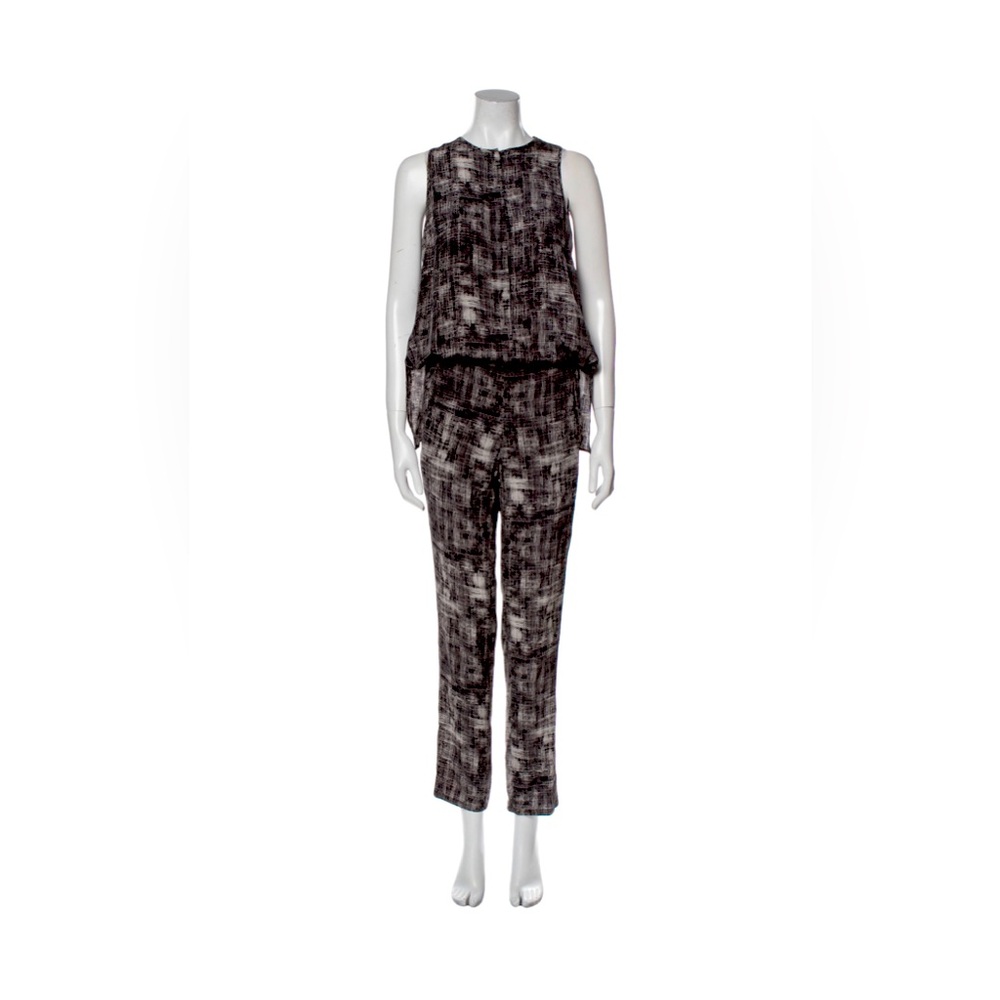 Derek Lam 10 Crosby Stylish Silk Black and White Women's Jumpsuit Romper XS 0